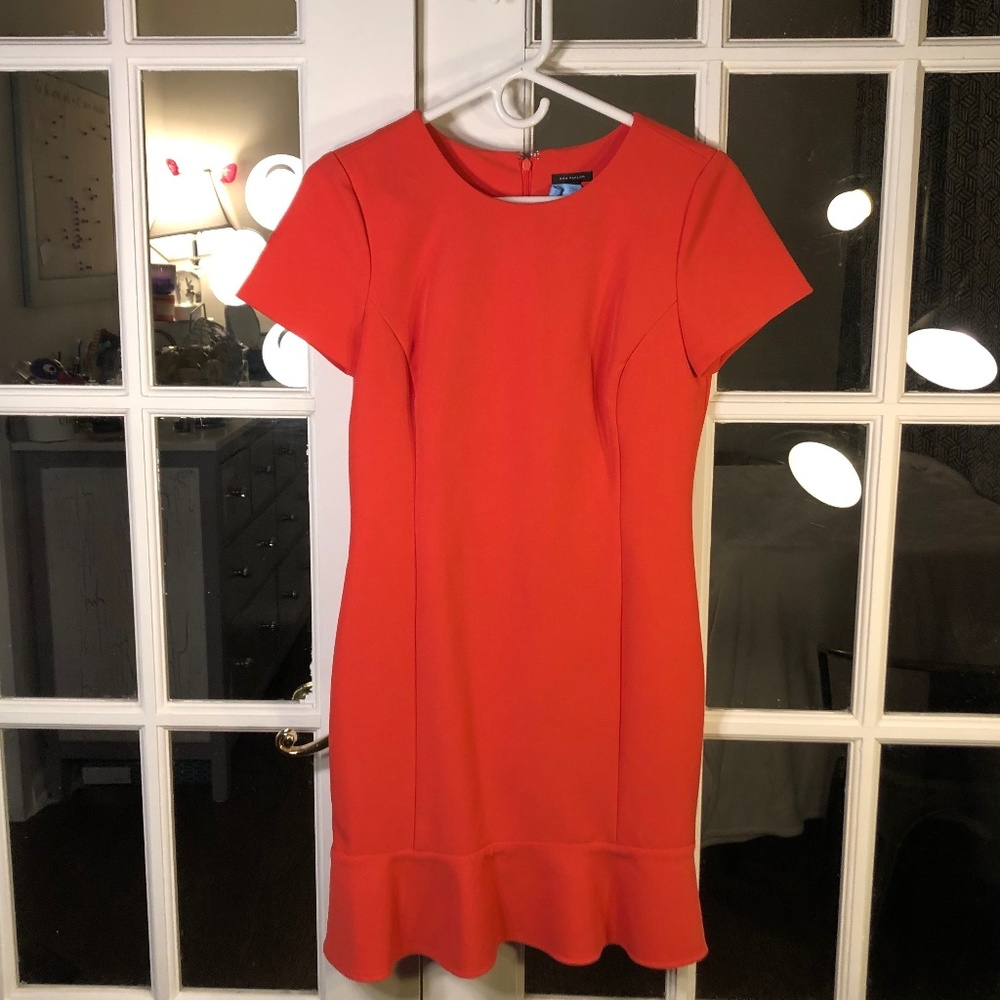 Ann Taylor Coral Peplum Dress